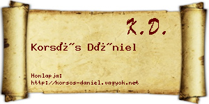 Korsós Dániel névjegykártya