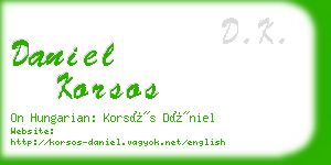 daniel korsos business card